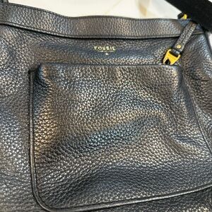 Fossil Black Leather Women's Crossbody Bag